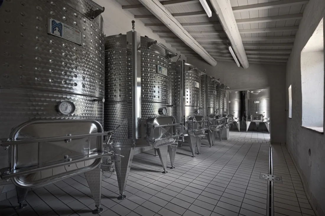 The tanks, down the length of the room