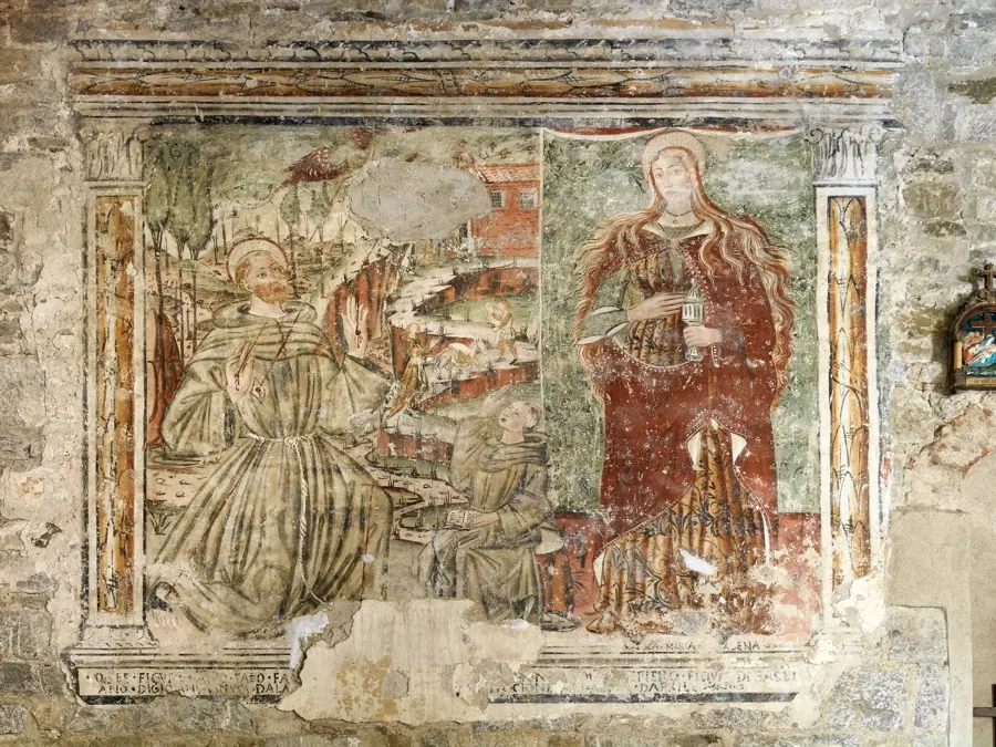 A fresco on the wall of the church