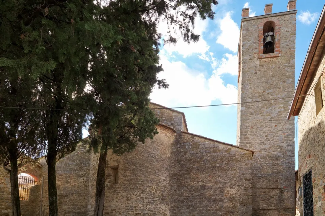 The church and its bell tower from outside